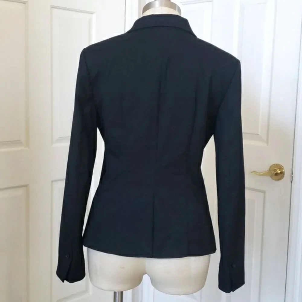 H&M Black Hourglass Tailored Blazer Jacket Size 8 Business Career